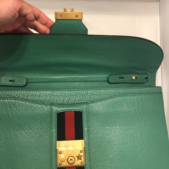 Gucci Messenger Bag with Web in Green NEW WITH DUSTBAG - Picture 6 of 16